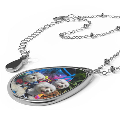 Custom Ellipse Pendant Necklace – Personalized Pet Lover Jewelry